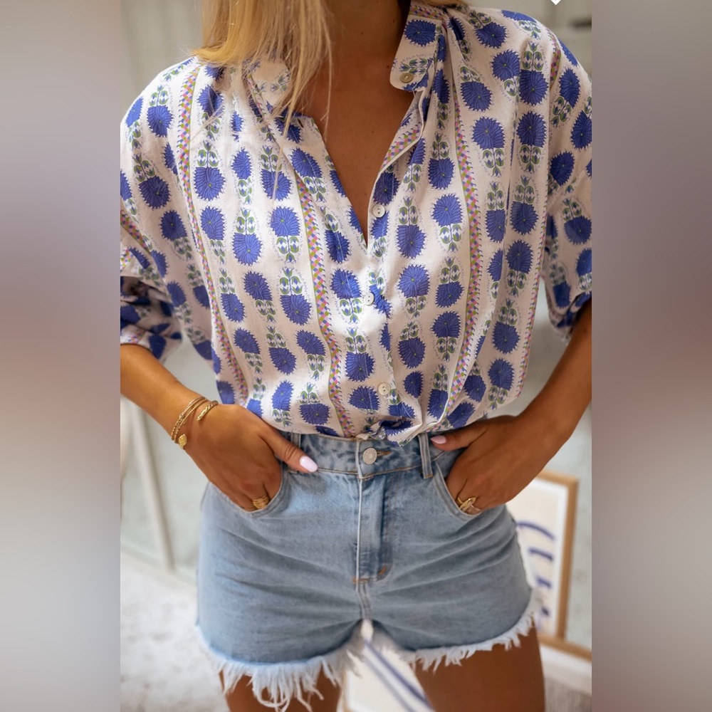 Easy clothes patterned Marley shirt blouse one size fits all